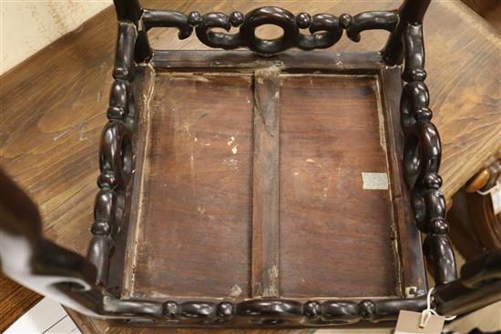 A Chinese hardwood side table W.30cm